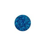 Blue Floral Pattern Texture, Floral Ornaments Texture 1  Mini Buttons