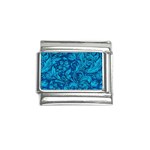 Blue Floral Pattern Texture, Floral Ornaments Texture Italian Charm (9mm)