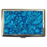 Blue Floral Pattern Texture, Floral Ornaments Texture Cigarette Money Case