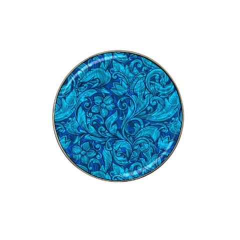 Blue Floral Pattern Texture, Floral Ornaments Texture Hat Clip Ball Marker (10 pack) from UrbanLoad.com Front