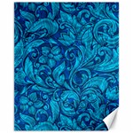 Blue Floral Pattern Texture, Floral Ornaments Texture Canvas 11  x 14 