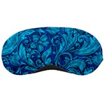 Blue Floral Pattern Texture, Floral Ornaments Texture Sleep Mask
