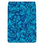 Blue Floral Pattern Texture, Floral Ornaments Texture Removable Flap Cover (L)