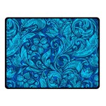 Blue Floral Pattern Texture, Floral Ornaments Texture Two Sides Fleece Blanket (Small)