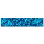 Blue Floral Pattern Texture, Floral Ornaments Texture Small Premium Plush Fleece Scarf