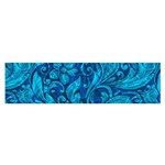 Blue Floral Pattern Texture, Floral Ornaments Texture Oblong Satin Scarf (16  x 60 )