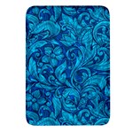 Blue Floral Pattern Texture, Floral Ornaments Texture Rectangular Glass Fridge Magnet (4 pack)