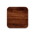 Brown Wooden Texture Rubber Square Coaster (4 pack)