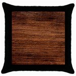 Brown Wooden Texture Throw Pillow Case (Black)