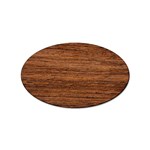 Brown Wooden Texture Sticker Oval (10 pack)
