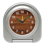 Brown Wooden Texture Travel Alarm Clock