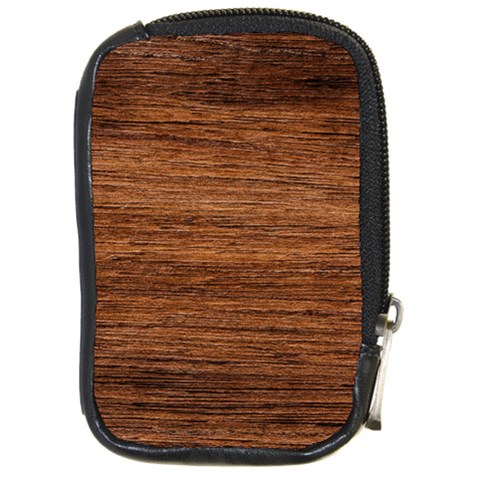 Brown Wooden Texture Compact Camera Leather Case from UrbanLoad.com Front