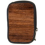 Brown Wooden Texture Compact Camera Leather Case