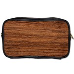 Brown Wooden Texture Toiletries Bag (Two Sides)