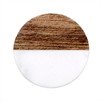 Brown Wooden Texture Classic Marble Wood Coaster (Round) 