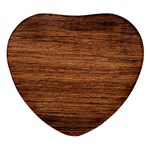 Brown Wooden Texture Heart Glass Fridge Magnet (4 pack)