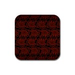 Brown Floral Pattern Floral Greek Ornaments Rubber Square Coaster (4 pack)