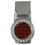 Brown Floral Pattern Floral Greek Ornaments Money Clips (CZ) 