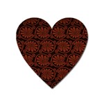 Brown Floral Pattern Floral Greek Ornaments Heart Magnet