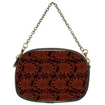 Brown Floral Pattern Floral Greek Ornaments Chain Purse (Two Sides)
