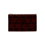 Brown Floral Pattern Floral Greek Ornaments Cosmetic Bag (Small)