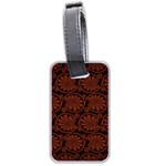 Brown Floral Pattern Floral Greek Ornaments Luggage Tag (two sides)