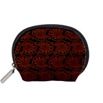 Brown Floral Pattern Floral Greek Ornaments Accessory Pouch (Small)
