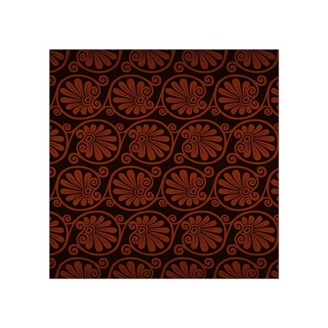 Brown Floral Pattern Floral Greek Ornaments Square Tapestry (Small) from UrbanLoad.com Front