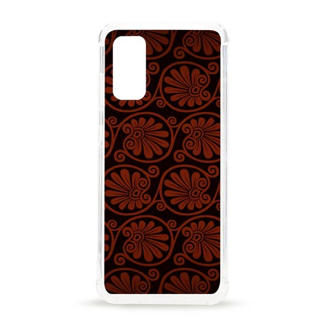 Brown Floral Pattern Floral Greek Ornaments Samsung Galaxy S20 6.2 Inch TPU UV Case from UrbanLoad.com Front