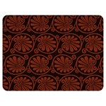 Brown Floral Pattern Floral Greek Ornaments Two Sides Premium Plush Fleece Blanket (Extra Small)