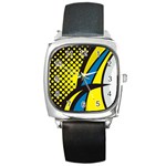 Colorful Abstract Background Art Square Metal Watch