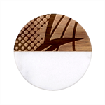Colorful Abstract Background Art Classic Marble Wood Coaster (Round) 
