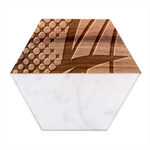 Colorful Abstract Background Art Marble Wood Coaster (Hexagon) 