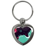Colorful Background, Material Design, Geometric Shapes Key Chain (Heart)