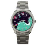 Colorful Background, Material Design, Geometric Shapes Sport Metal Watch