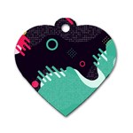 Colorful Background, Material Design, Geometric Shapes Dog Tag Heart (Two Sides)
