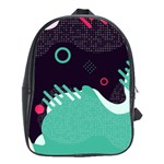 Colorful Background, Material Design, Geometric Shapes School Bag (Large)