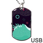 Colorful Background, Material Design, Geometric Shapes Dog Tag USB Flash (One Side)