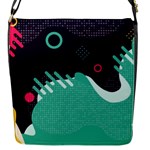Colorful Background, Material Design, Geometric Shapes Flap Closure Messenger Bag (S)