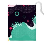 Colorful Background, Material Design, Geometric Shapes Drawstring Pouch (4XL)