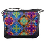 Colorful Floral Ornament, Floral Patterns Messenger Bag