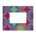 Colorful Floral Ornament, Floral Patterns White Tabletop Photo Frame 4 x6 