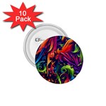 Colorful Floral Patterns, Abstract Floral Background 1.75  Buttons (10 pack)