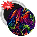 Colorful Floral Patterns, Abstract Floral Background 3  Magnets (100 pack)
