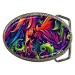 Colorful Floral Patterns, Abstract Floral Background Belt Buckles