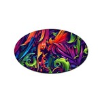 Colorful Floral Patterns, Abstract Floral Background Sticker Oval (100 pack)