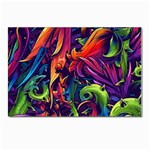 Colorful Floral Patterns, Abstract Floral Background Postcards 5  x 7  (Pkg of 10)