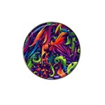 Colorful Floral Patterns, Abstract Floral Background Hat Clip Ball Marker