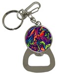 Colorful Floral Patterns, Abstract Floral Background Bottle Opener Key Chain