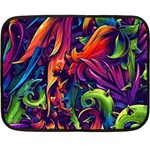Colorful Floral Patterns, Abstract Floral Background Two Sides Fleece Blanket (Mini)